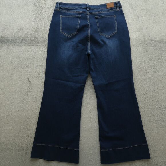 Flying Banana Jeans Women's Size 16S Blue High-Rise Wide-Leg Denim 30" Inseam - Picture 12 of 16